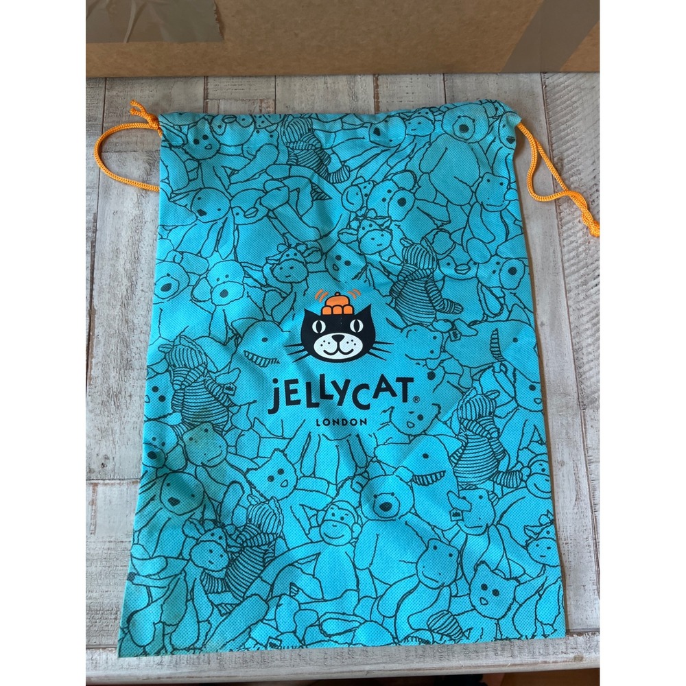 Jellycat London Turquoise Blue Character Print Drawstring Gift Dust Bag 12x15.5